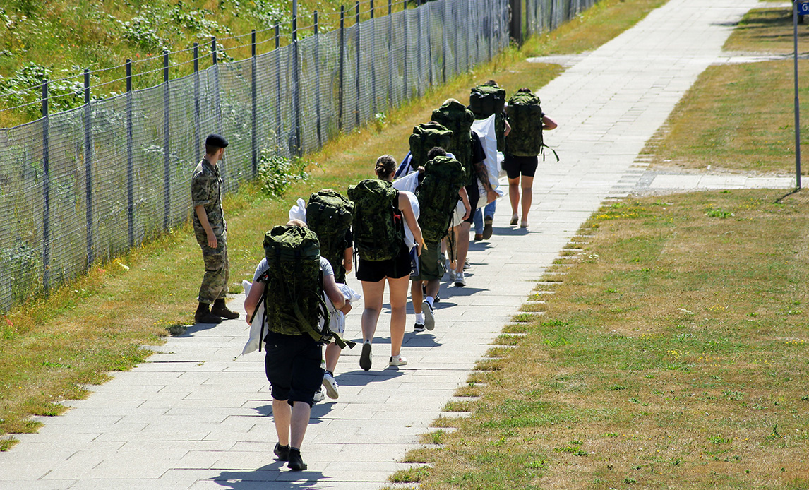 Nye værnepligtige ved Gardehusarregimentet.