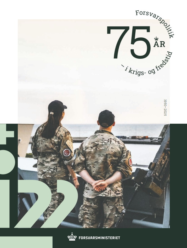 Forsiden til Forsvarsministeriets 75-års-jubilæumsskrift