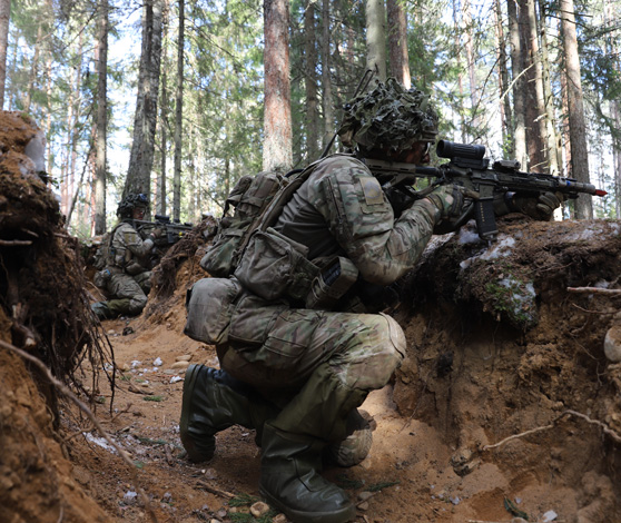 De danske soldater i Estland på markeringsstyrke i 2. Estiske Brigades øvelse.